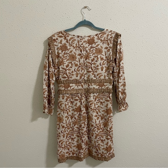 Cleobella Victoria Mini Dress NWT V Neck Tan Wrap Dress - Picture 11 of 15